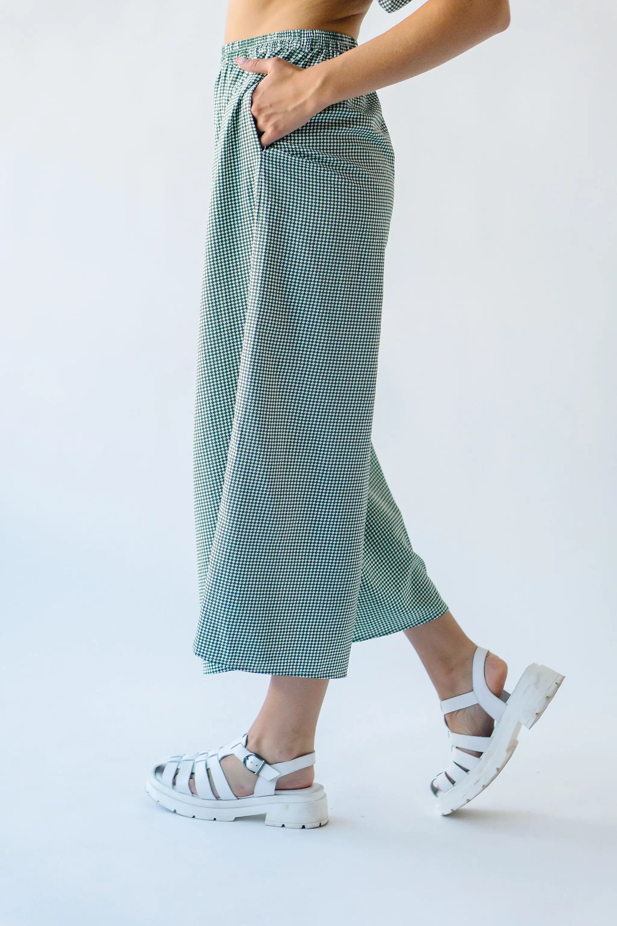 The Belmont Checkered Pant in Green