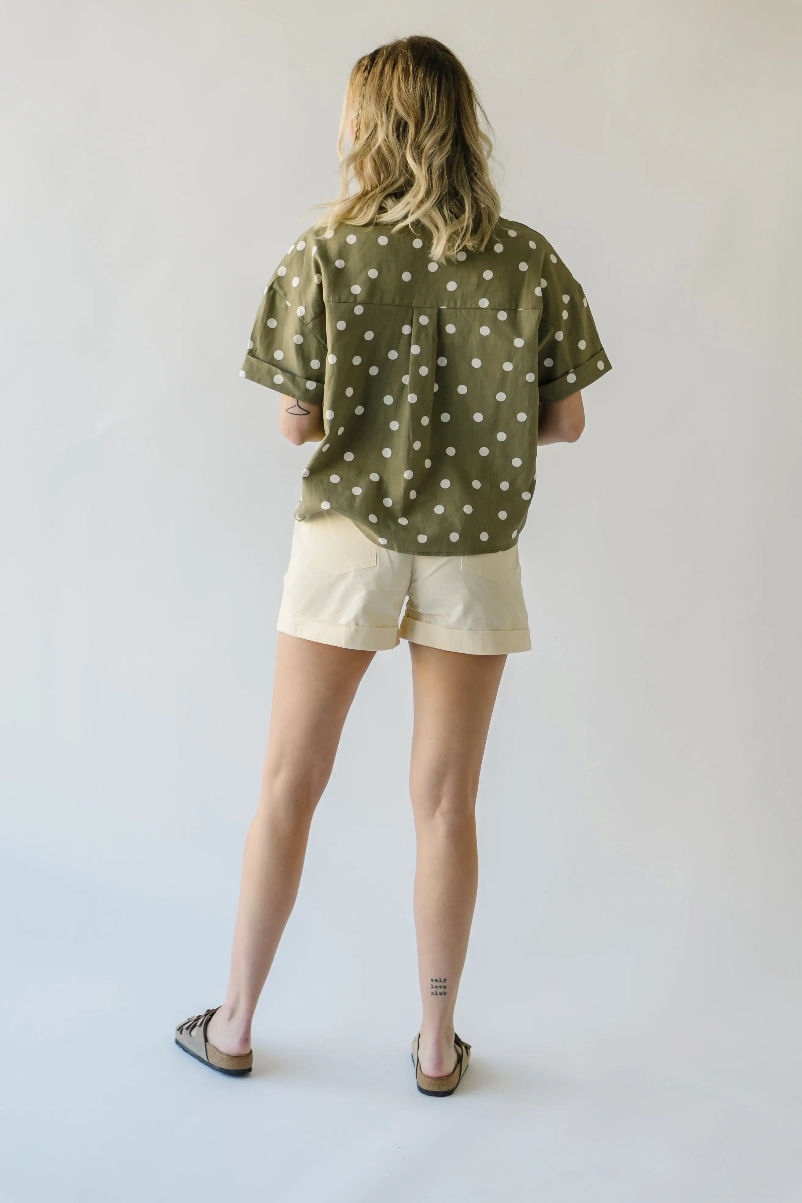 The Daley Folded Hem Shorts in Cream