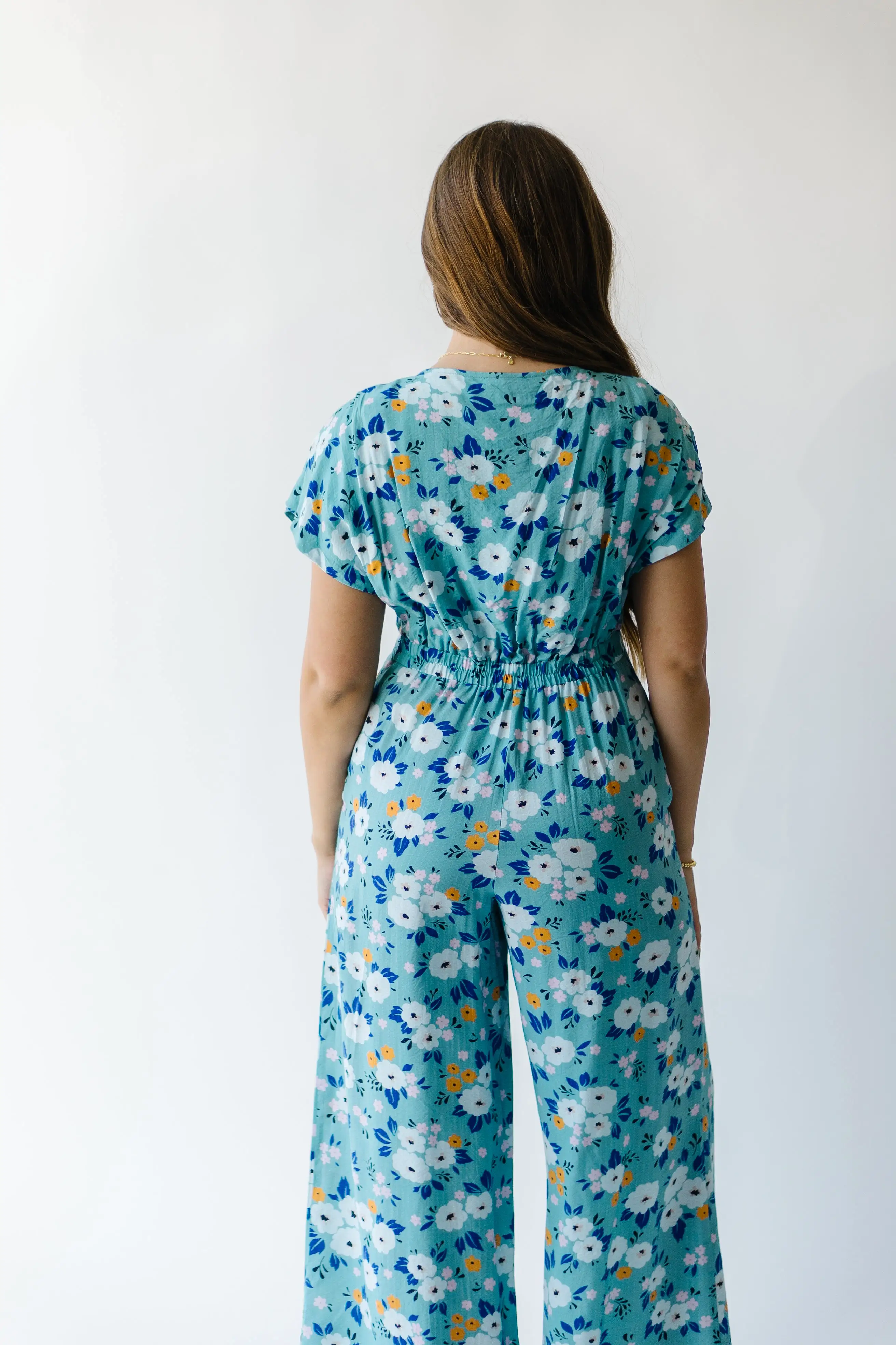 The Dalton Floral Jumpsuit in Blue