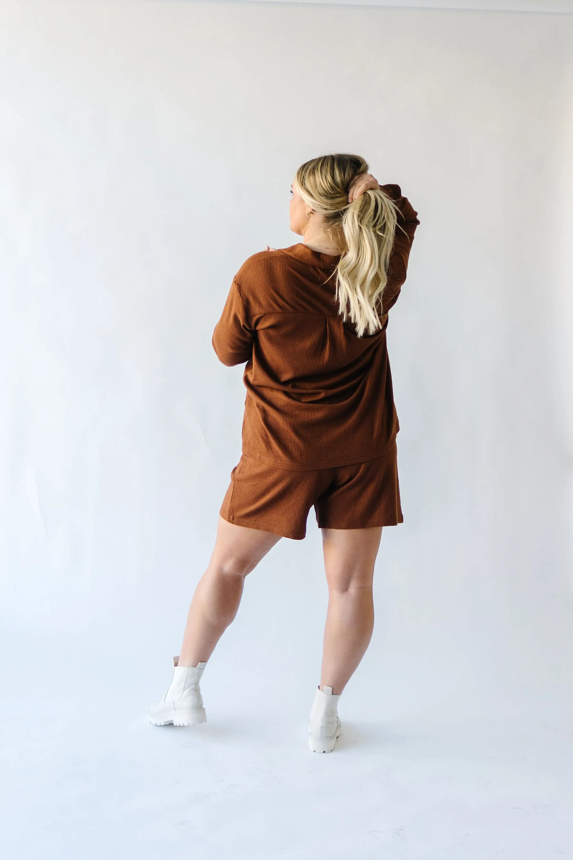 The Du Sol Cozy Ribbed Shorts in Brown