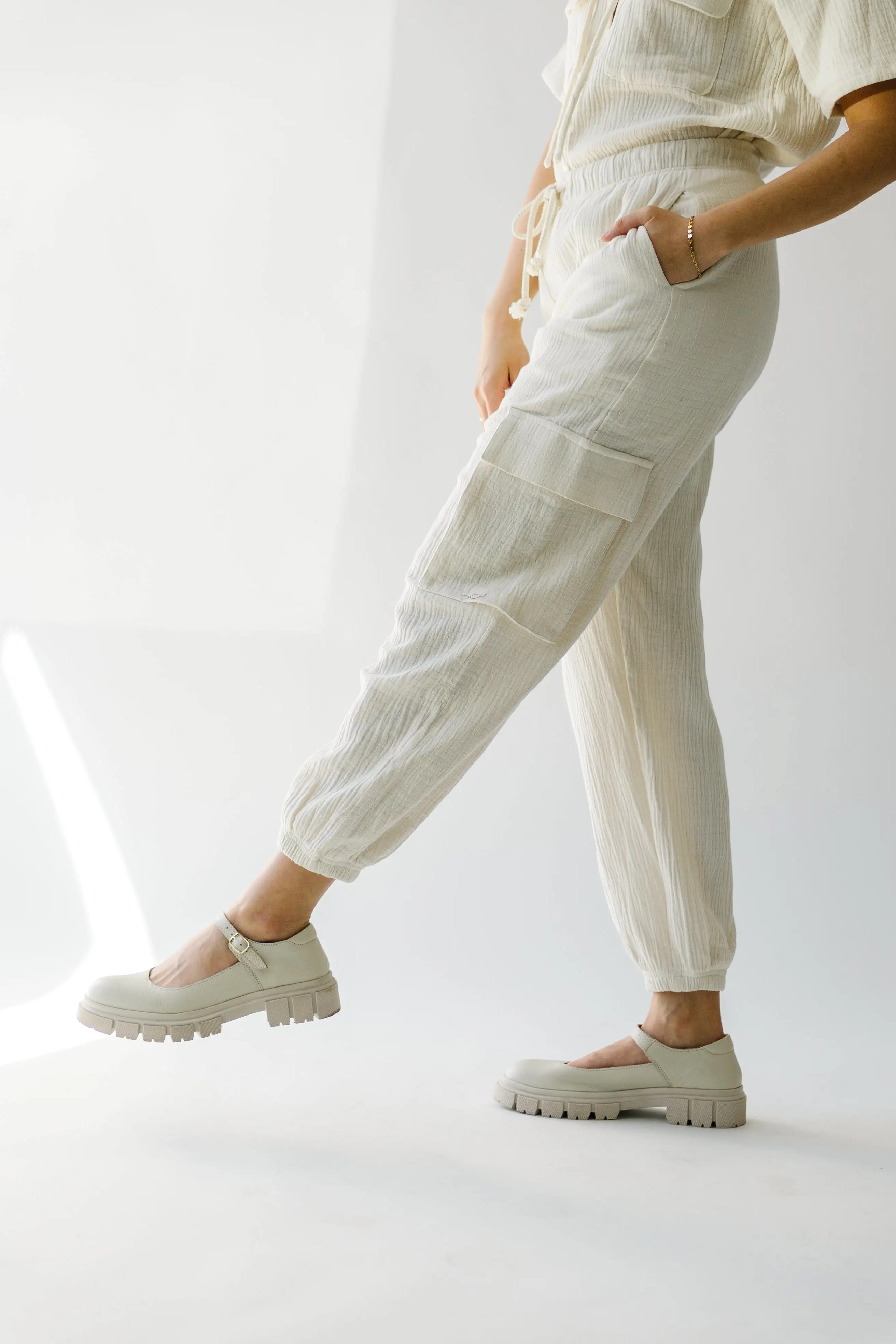 The Hargitay Gauze Cargo Jogger in Cloud