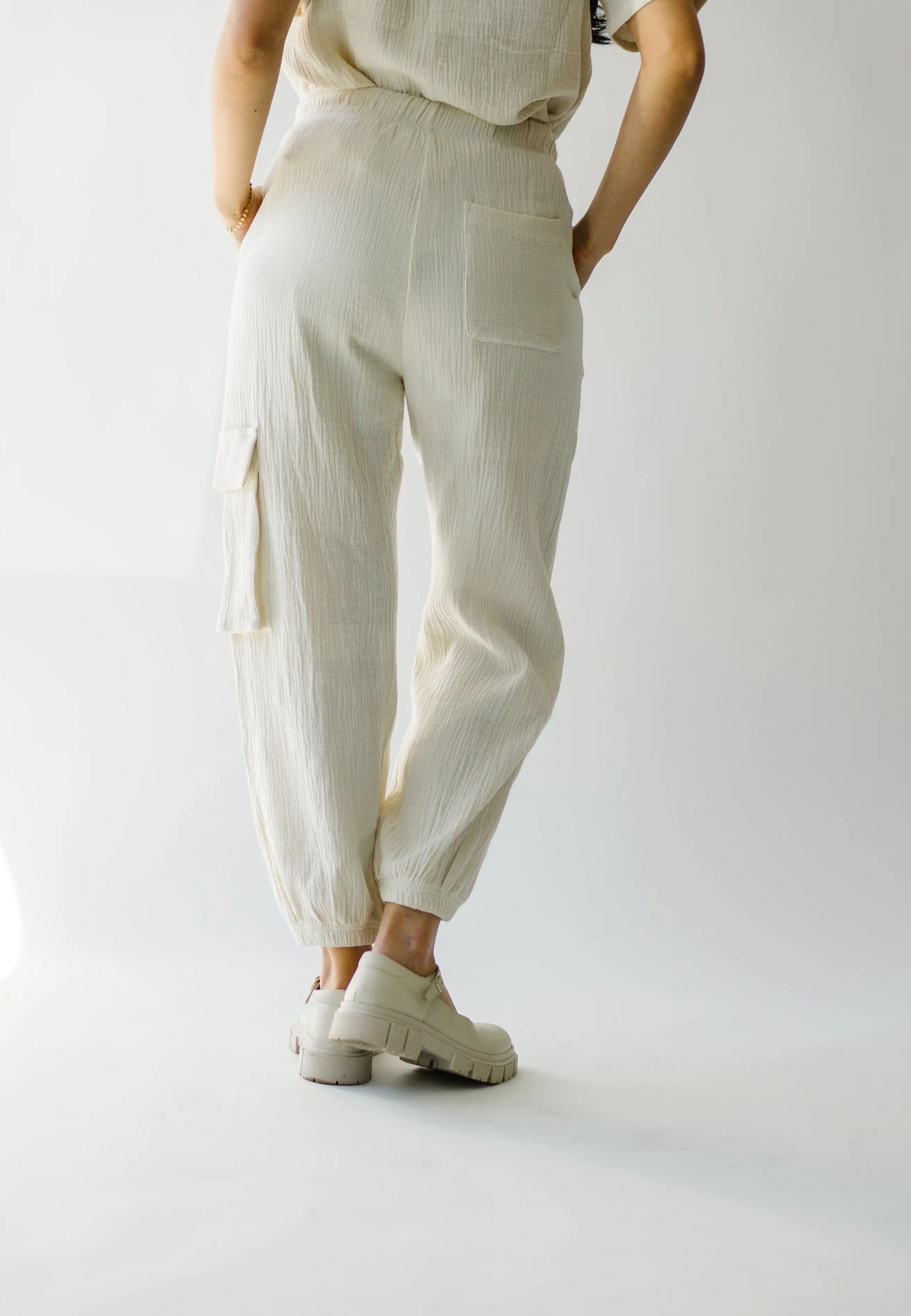 The Hargitay Gauze Cargo Jogger in Cloud