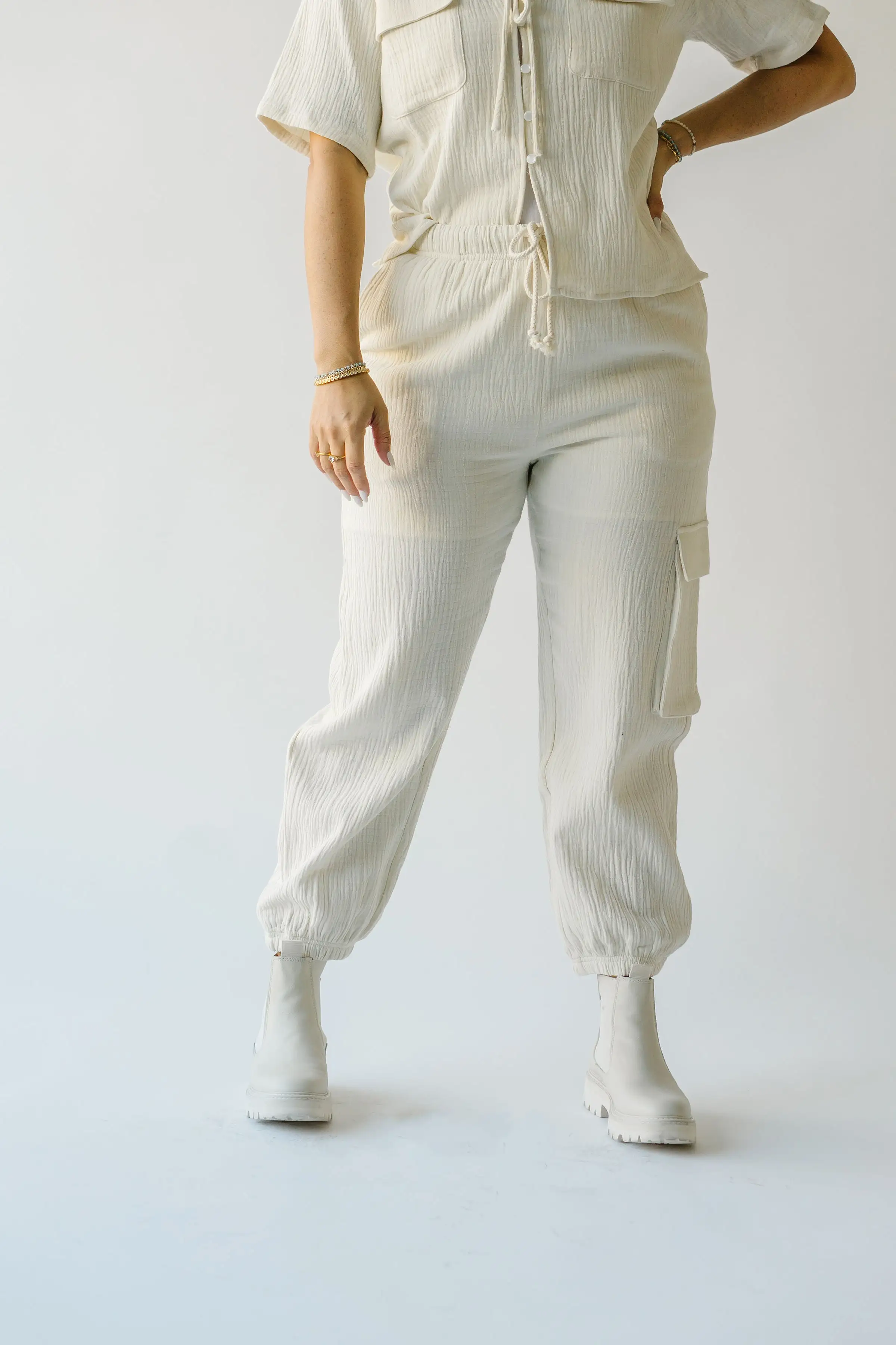 The Hargitay Gauze Cargo Jogger in Cloud