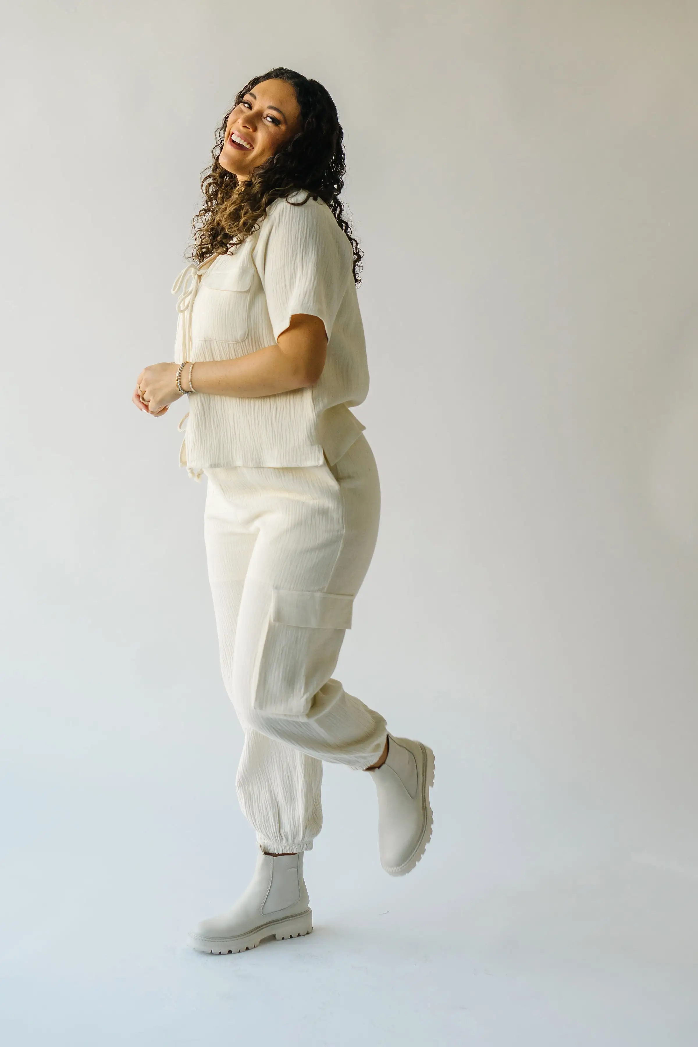 The Hargitay Gauze Cargo Jogger in Cloud