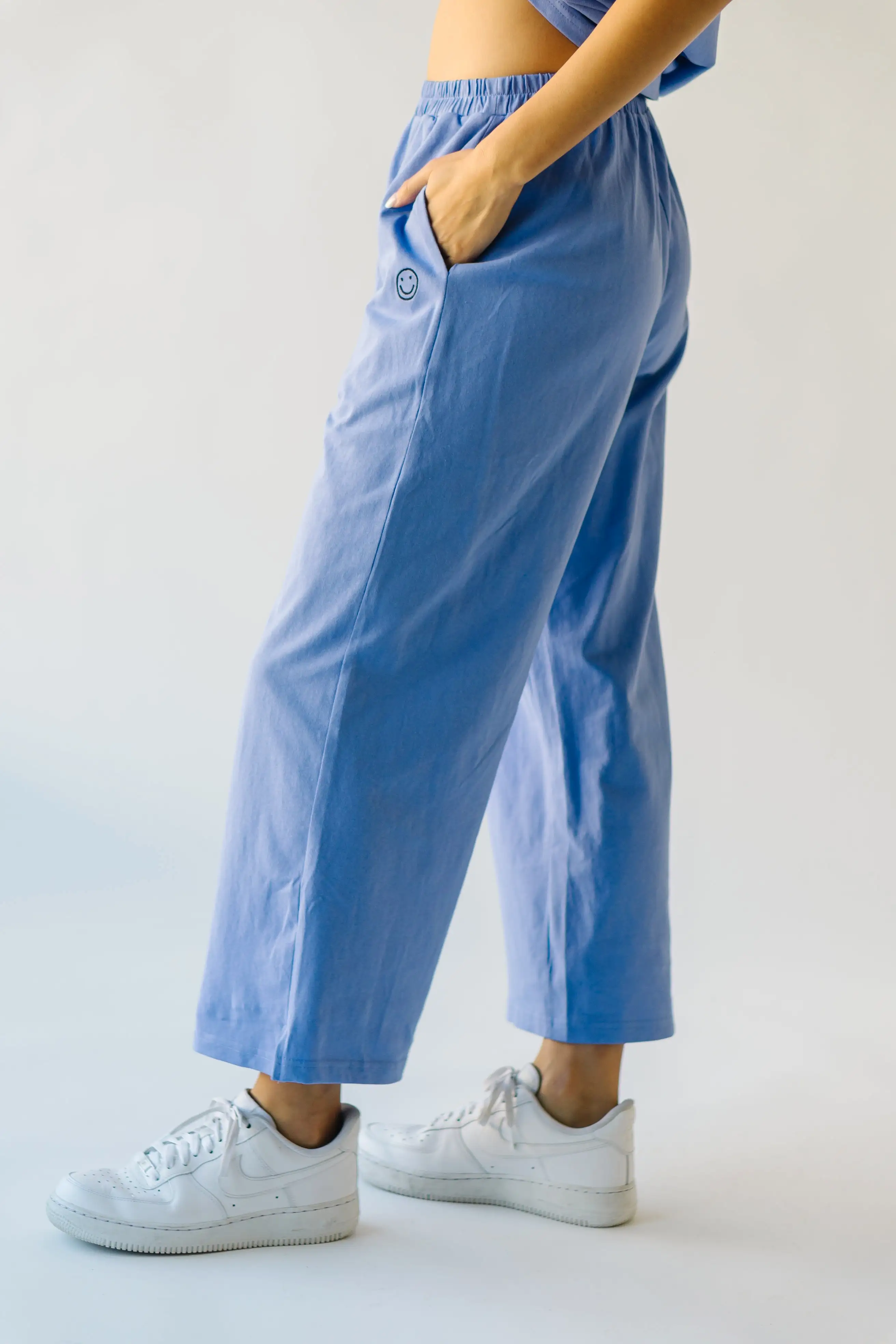 The Miami Smile Embroidered Pant in Periwinkle