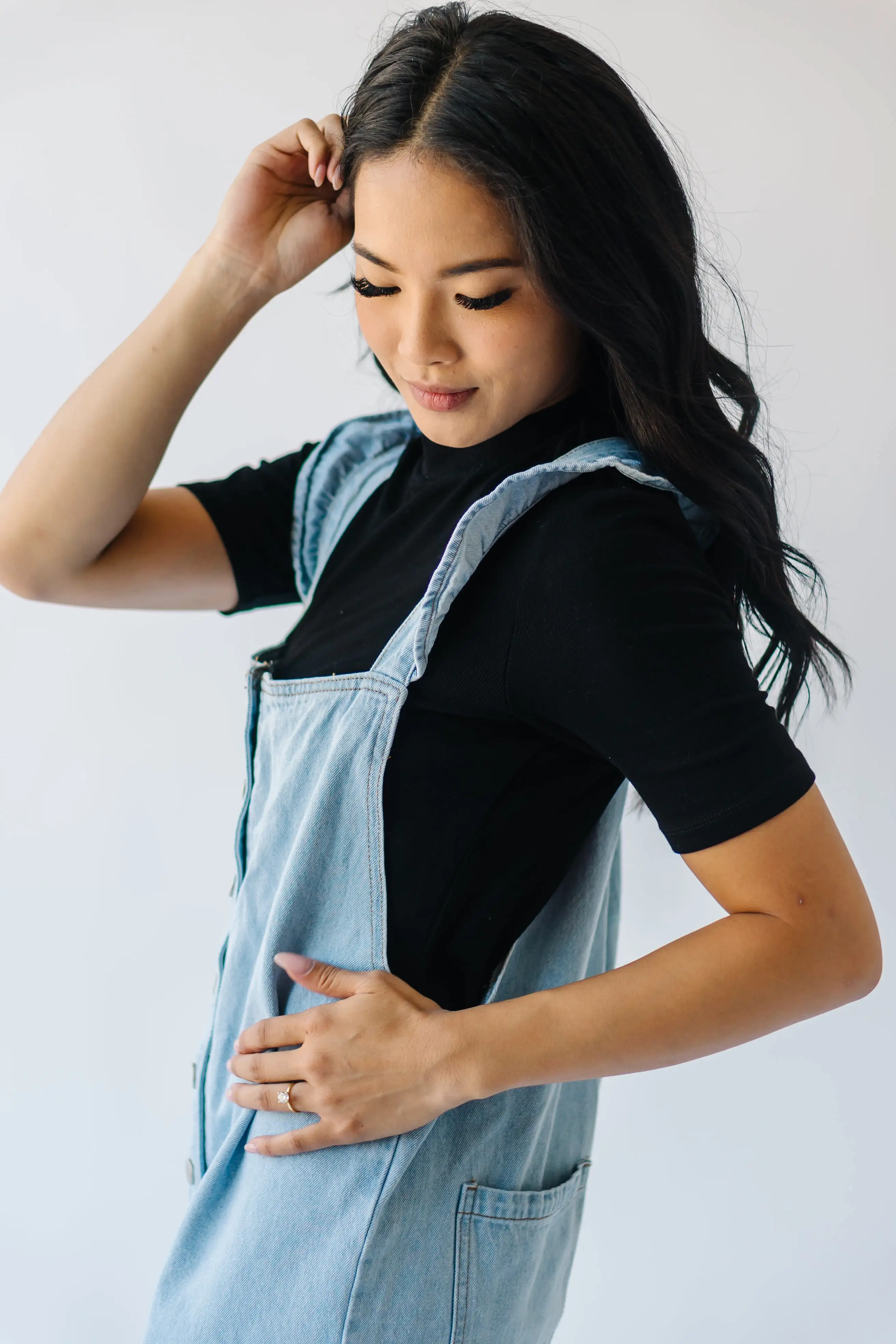 The Redlands Ruffle Detail Jumpsuit in Denim