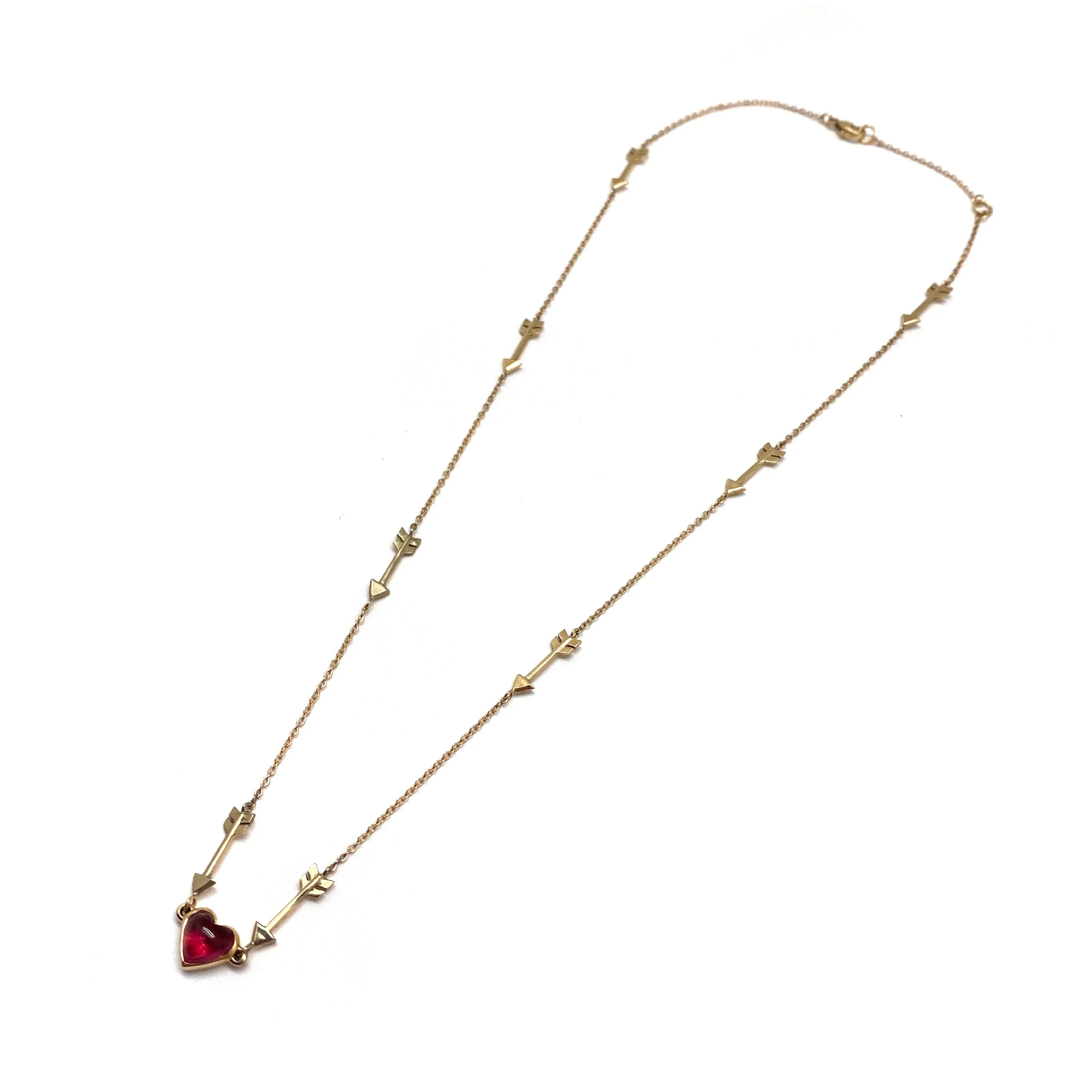 Tourmaline Heart and Arrows Necklace