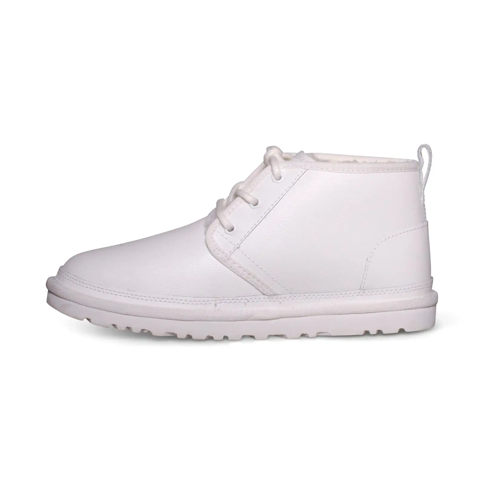 UGG Neumel Chopd Pebbled White Leather Boots - Women's