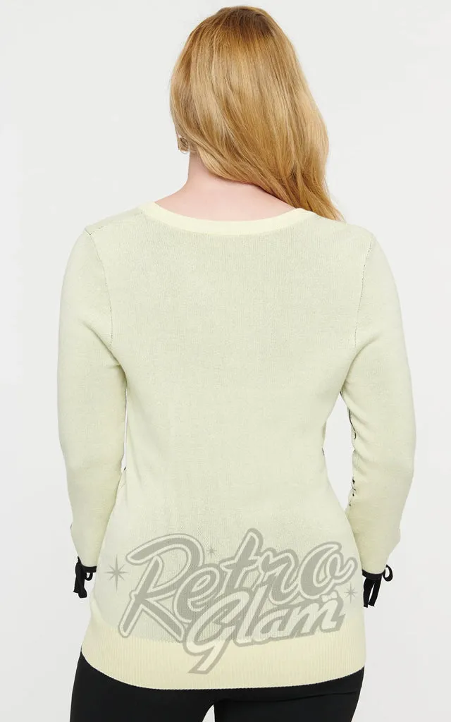 Unique Vintage Cream Spiderweb Sweater - Pre-Order