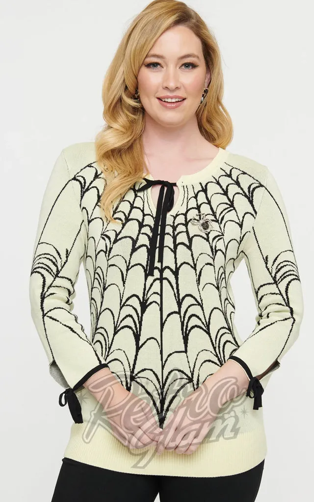 Unique Vintage Cream Spiderweb Sweater - Pre-Order