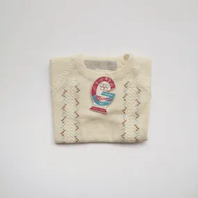 [Unworn] VINTAGE hand embroidered sweater (dead stock)