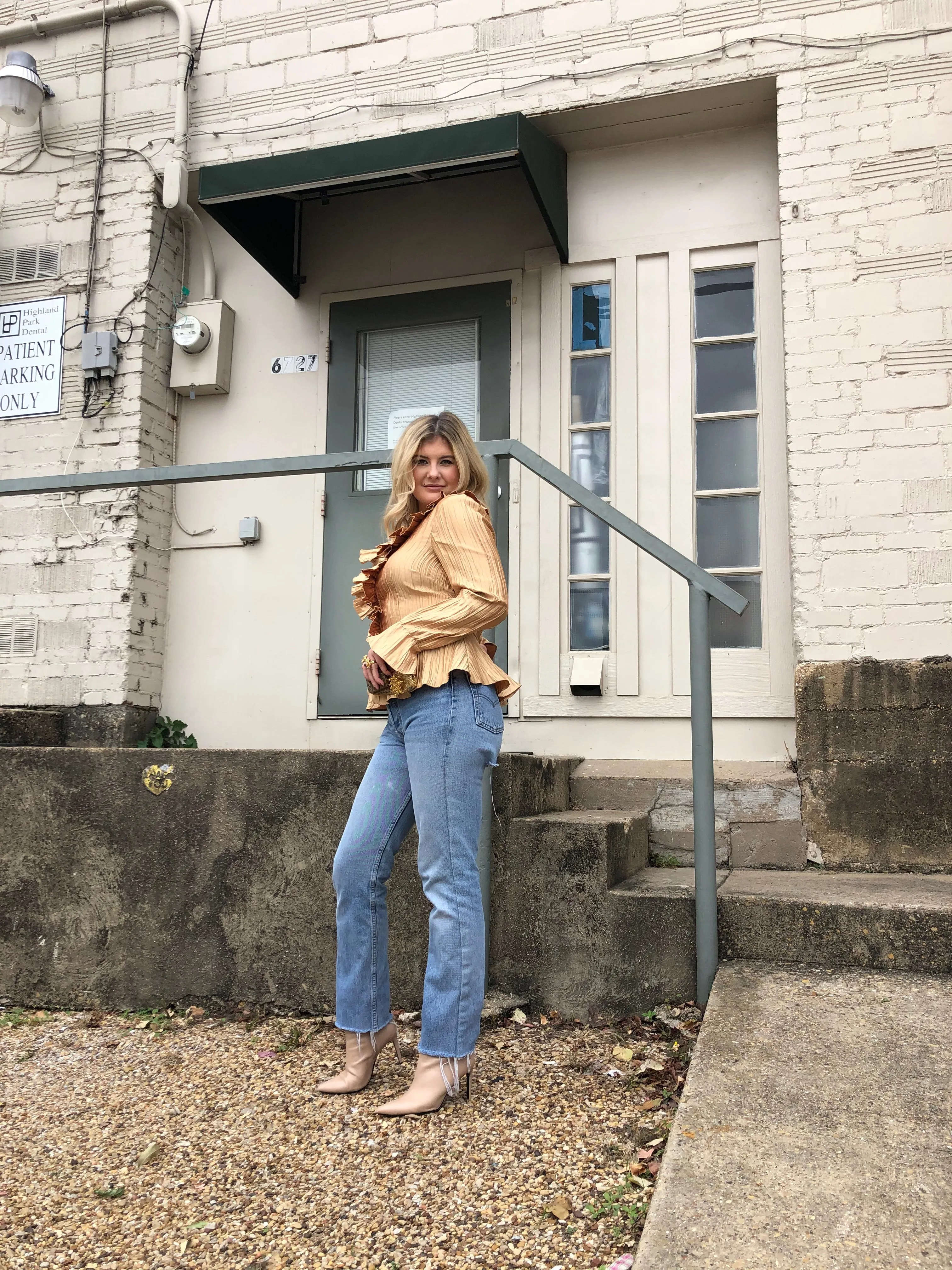 Vintage gold peplum top