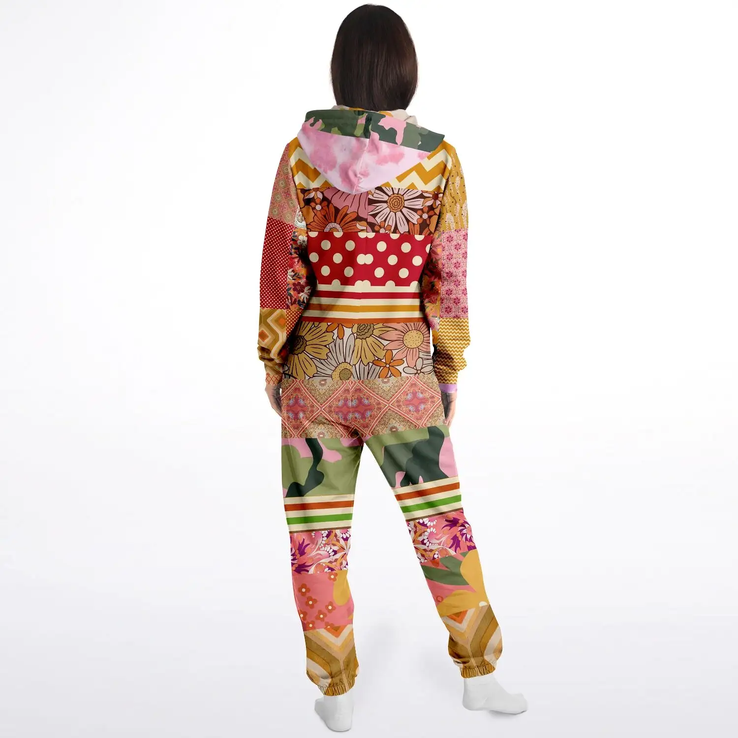 Yogananda Floral Patchwork Unisex Fleece Romper