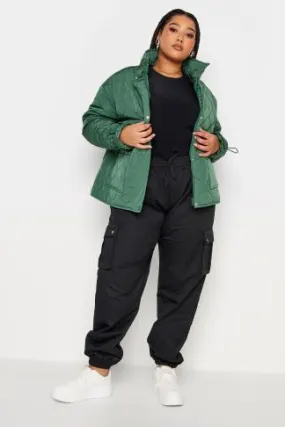 YOURS Curve Green Quilted Jacket